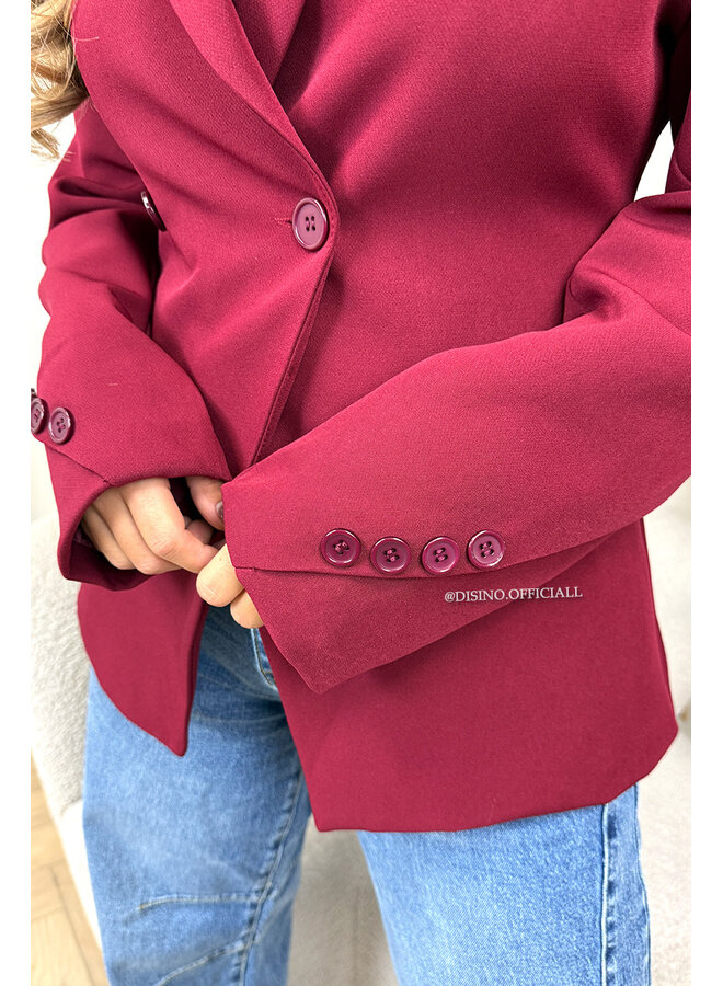 BORDEAUX - 'VIVIENNE BLAZER' - PREMIUM QUALITY ASYMMETRIC BLAZER
