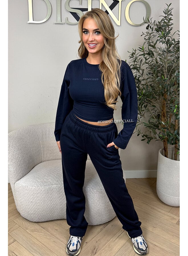 NAVY BLUE - 'SNATCHED LONGSLEEVE' - PREMIUM QUALITY REDEFINED LONGSLEEVE TOP