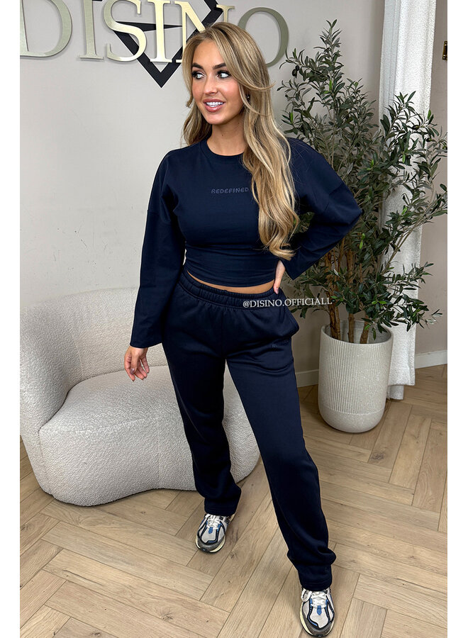 NAVY BLUE - 'SNATCHED LONGSLEEVE' - PREMIUM QUALITY REDEFINED LONGSLEEVE TOP