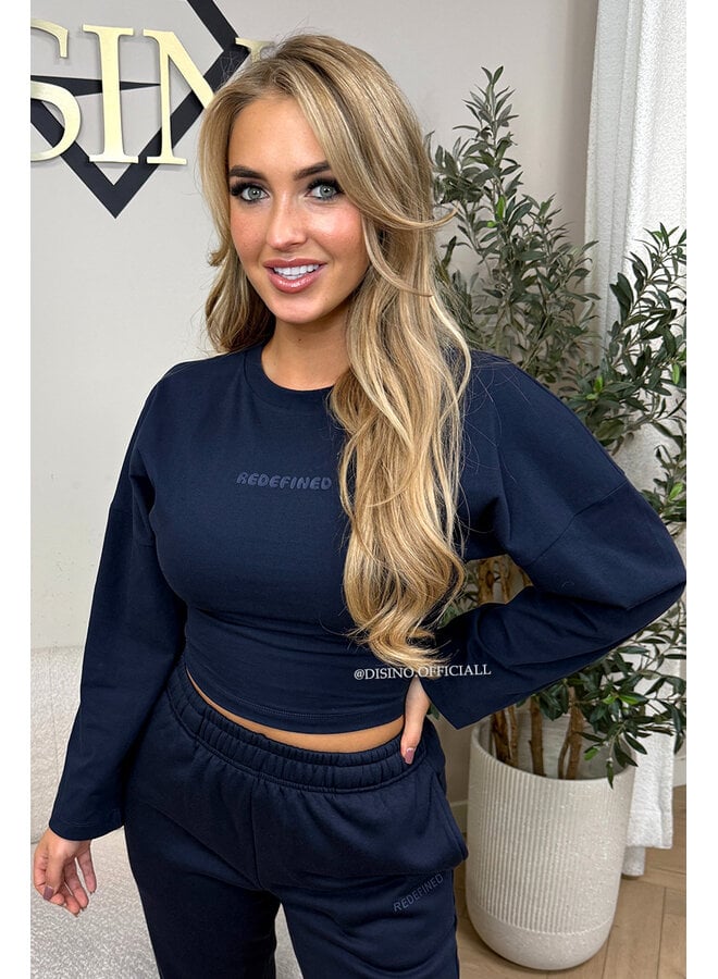 NAVY BLUE - 'SNATCHED LONGSLEEVE' - PREMIUM QUALITY REDEFINED LONGSLEEVE TOP