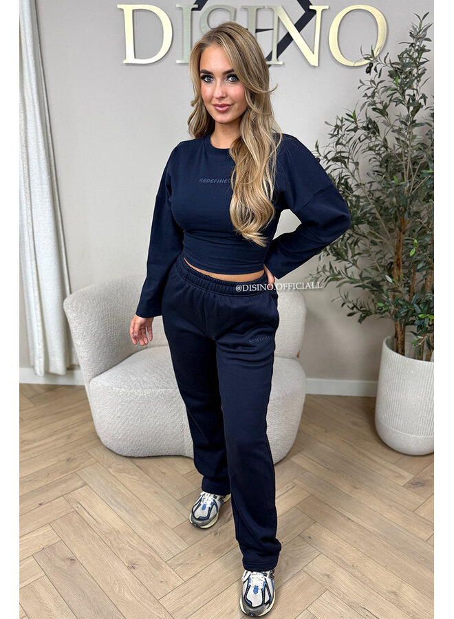 NAVY BLUE - 'SNATCHED LONGSLEEVE' - PREMIUM QUALITY REDEFINED LONGSLEEVE TOP