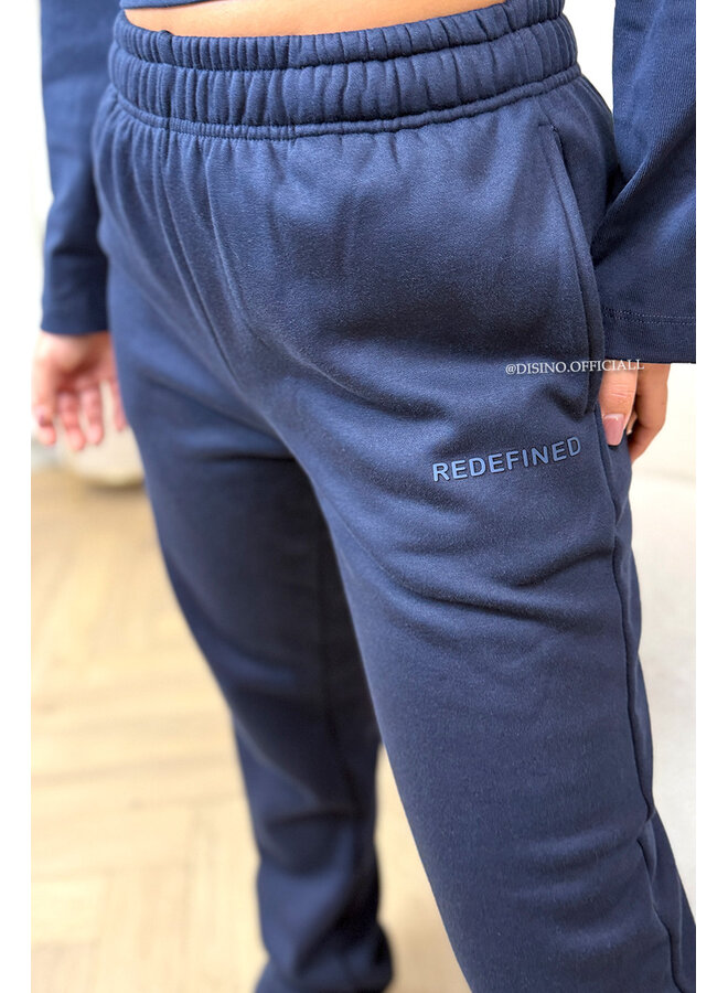 NAVY BLUE - 'REDEFINED JOGGER' - EXTRA LONG STRAIGHT LEG JOGGER PANTS