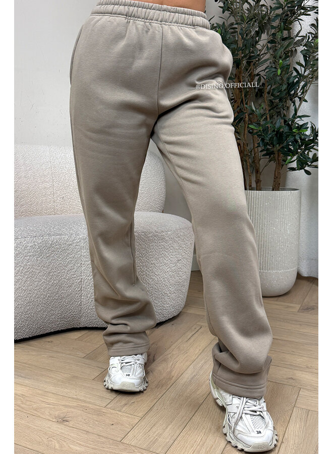 BEIGE - 'REDEFINED JOGGER' - EXTRA LONG STRAIGHT LEG JOGGER PANTS