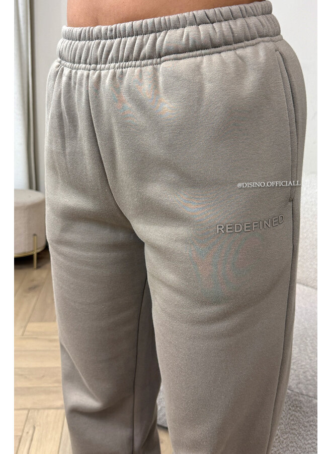 BEIGE - 'REDEFINED JOGGER' - EXTRA LONG STRAIGHT LEG JOGGER PANTS