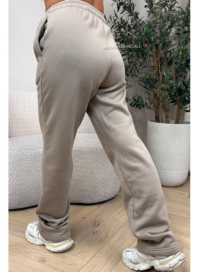 BEIGE - 'REDEFINED JOGGER' - EXTRA LONG STRAIGHT LEG JOGGER PANTS