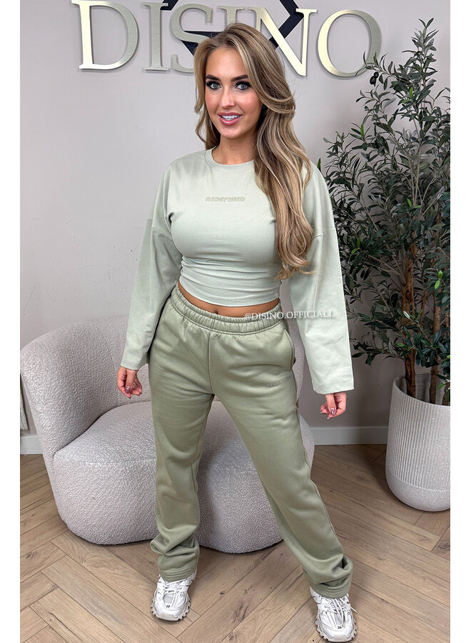 SAGE GREEN - 'SNATCHED LONGSLEEVE' - PREMIUM QUALITY REDEFINED LONGSLEEVE  TOP