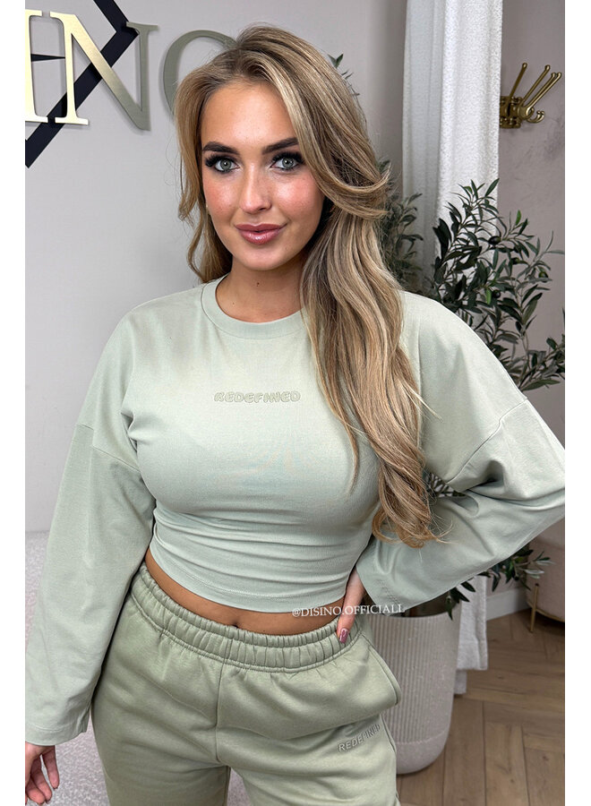SAGE GREEN - 'SNATCHED LONGSLEEVE' - PREMIUM QUALITY REDEFINED LONGSLEEVE TOP