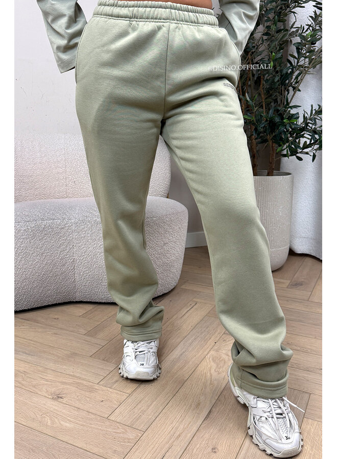 SAGE GREEN - 'REDEFINED JOGGER' - EXTRA LONG STRAIGHT LEG JOGGER PANTS