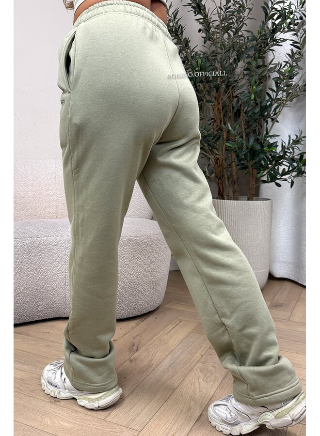 SAGE GREEN - 'REDEFINED JOGGER' - EXTRA LONG STRAIGHT LEG JOGGER PANTS