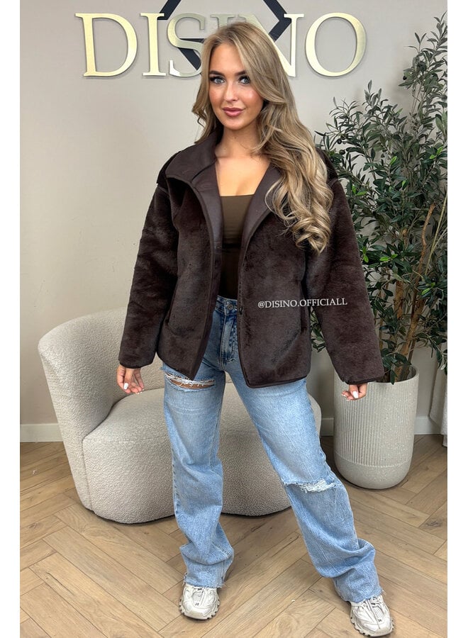 CHOCO - 'BOWIEN JACKET' - PREMIUM QUALITY OVERSIZED FUR JACKET