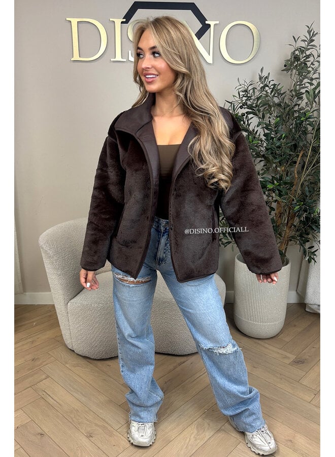 CHOCO - 'BOWIEN JACKET' - PREMIUM QUALITY OVERSIZED FUR JACKET