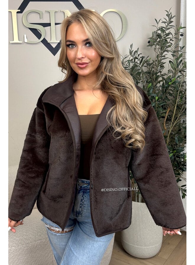 CHOCO - 'BOWIEN JACKET' - PREMIUM QUALITY OVERSIZED FUR JACKET