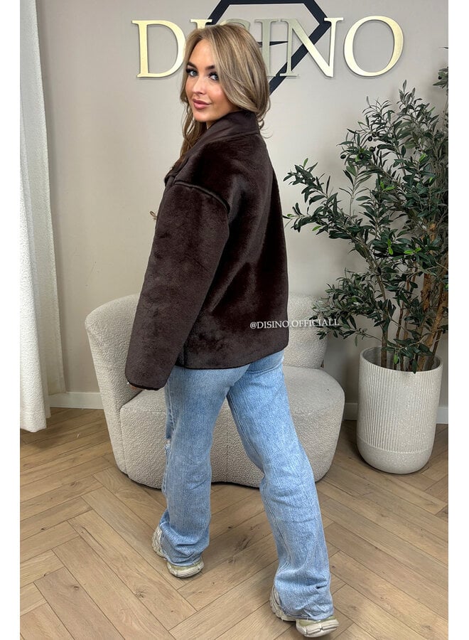 CHOCO - 'BOWIEN JACKET' - PREMIUM QUALITY OVERSIZED FUR JACKET