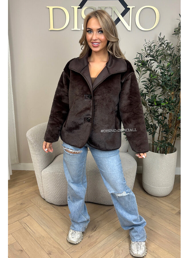 CHOCO - 'BOWIEN JACKET' - PREMIUM QUALITY OVERSIZED FUR JACKET