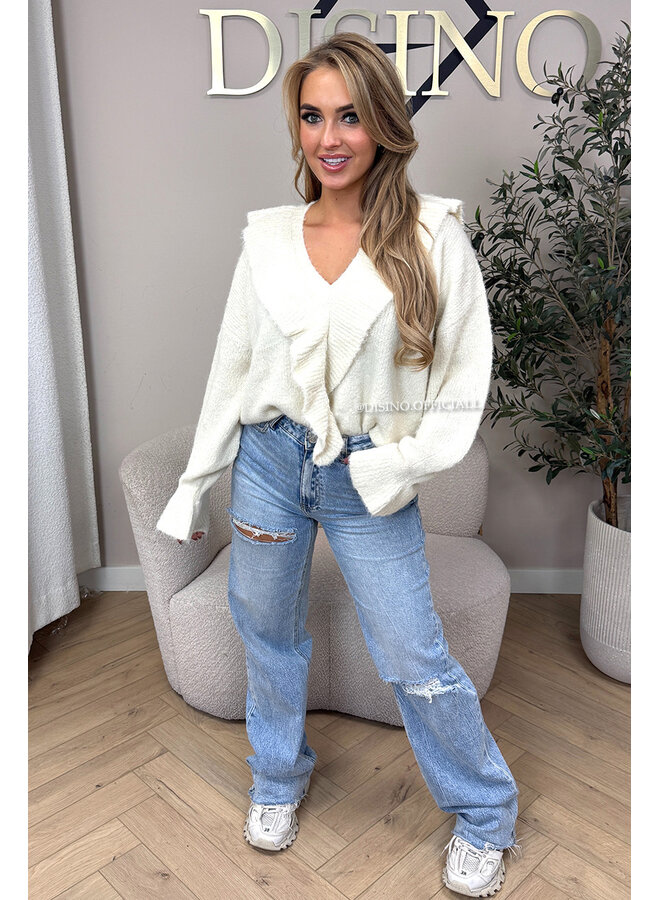 ECRU - 'ASINA KNIT' - PREMIUM QUALITY RUFFLE KNIT