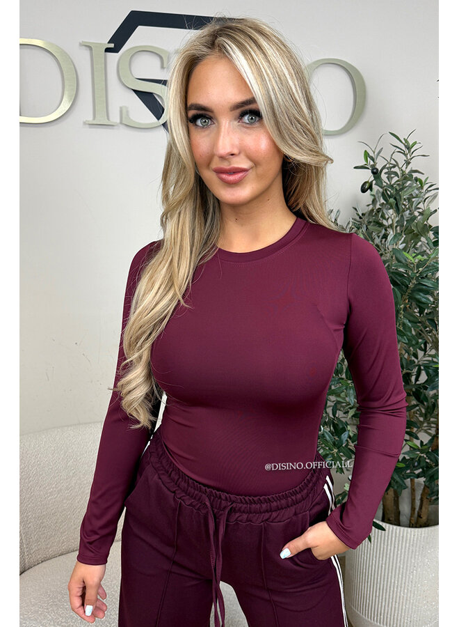 BORDEAUX - 'QUINTY TOP' - TRAVEL BASIC LONGSLEEVE TOP