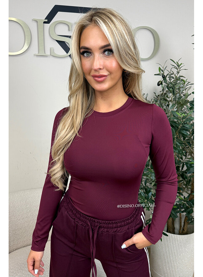 BORDEAUX - 'QUINTY TOP' - TRAVEL BASIC LONGSLEEVE TOP