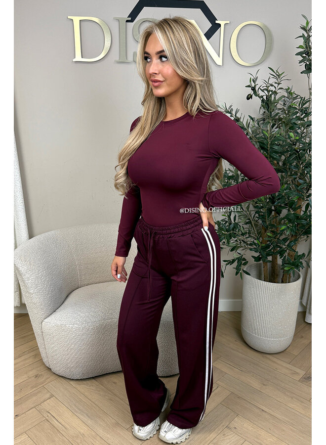 BORDEAUX - 'QUINTY TOP' - TRAVEL BASIC LONGSLEEVE TOP