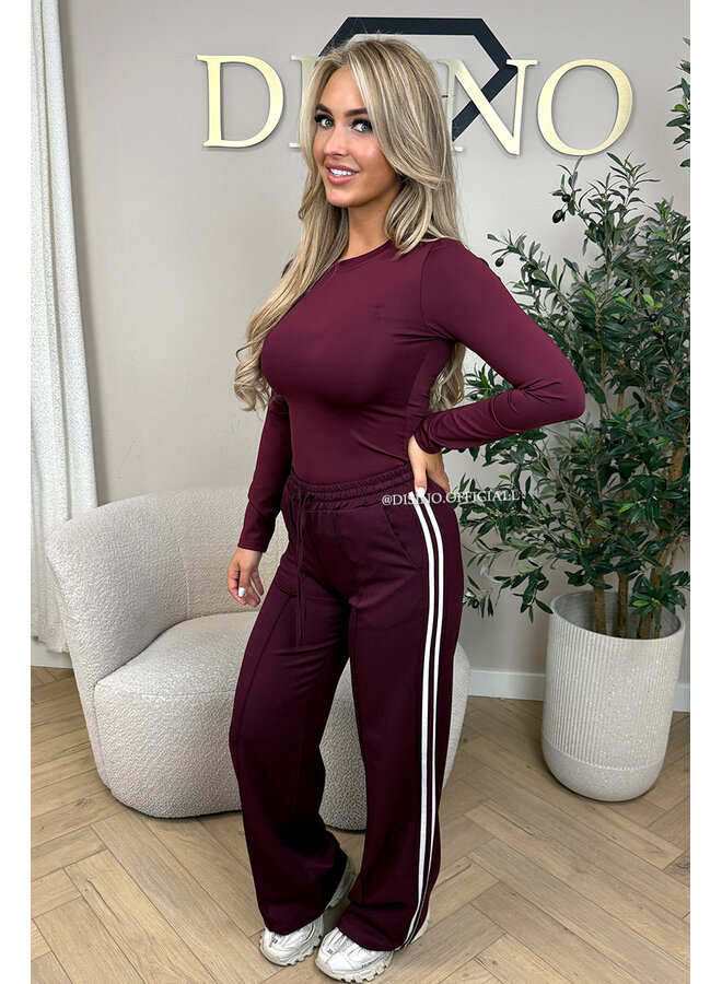 BORDEAUX - 'QUINTY TOP' - TRAVEL BASIC LONGSLEEVE TOP