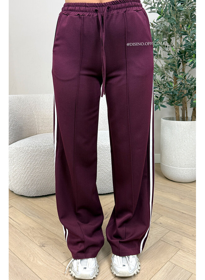 BORDEAUX - 'QUINTY PANTS' - STRIPED COMFY PANTALON