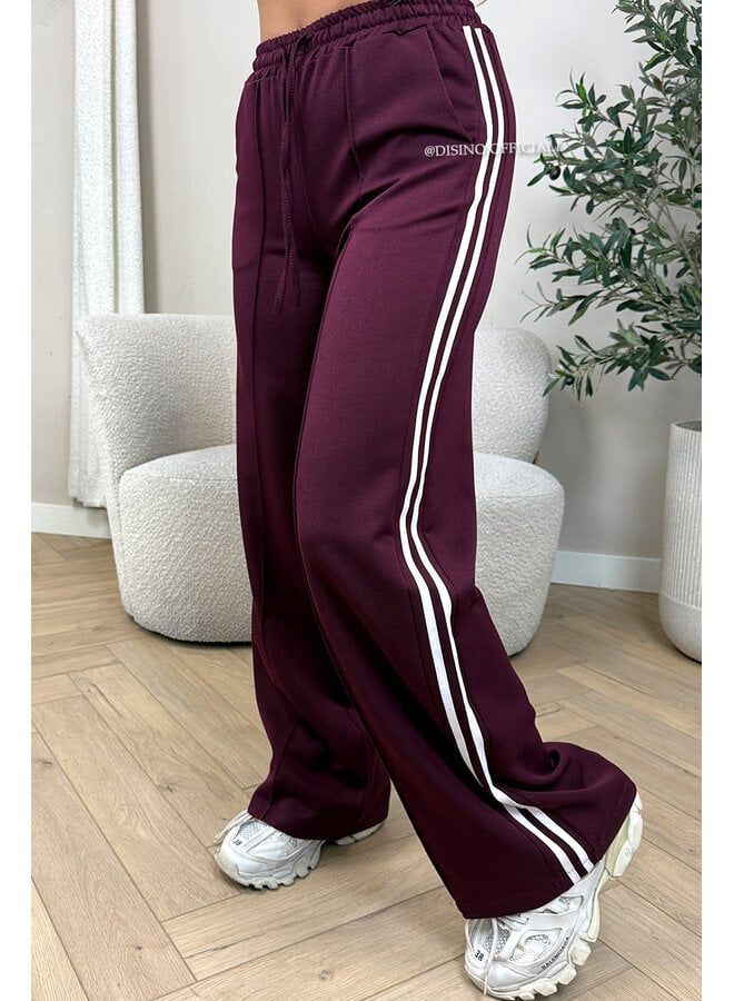 BORDEAUX - 'QUINTY PANTS' - STRIPED COMFY PANTALON