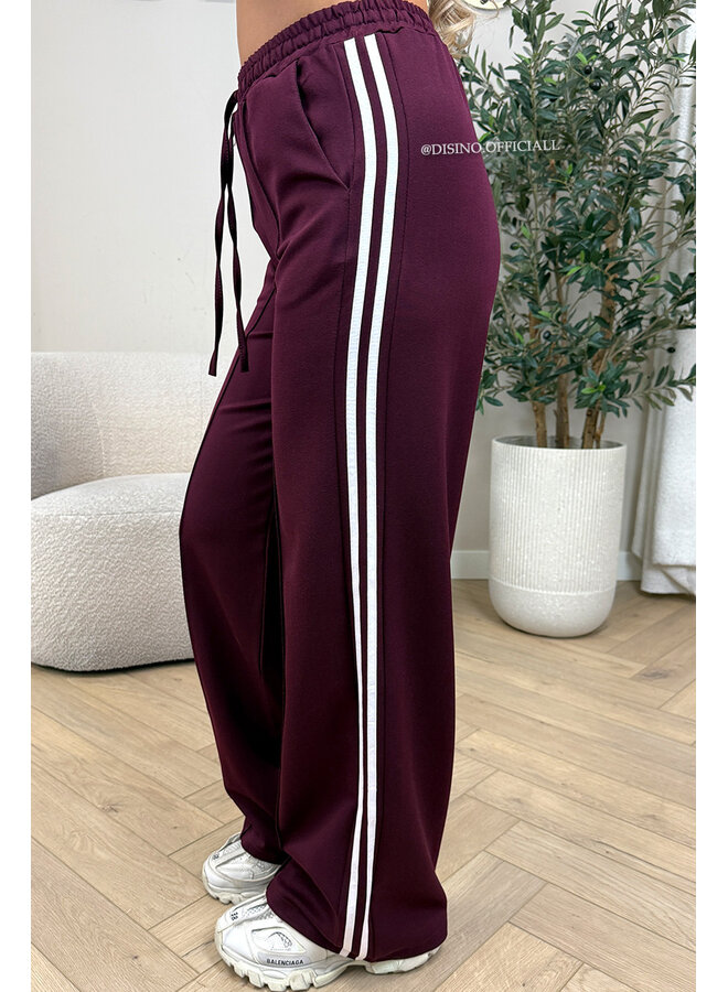BORDEAUX - 'QUINTY PANTS' - STRIPED COMFY PANTALON