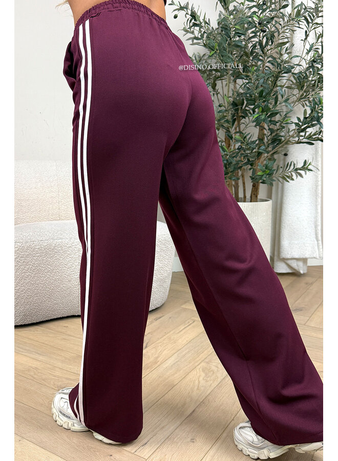 BORDEAUX - 'QUINTY PANTS' - STRIPED COMFY PANTALON