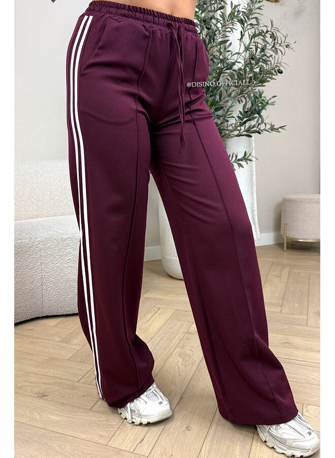 BORDEAUX - 'QUINTY PANTS' - STRIPED COMFY PANTALON