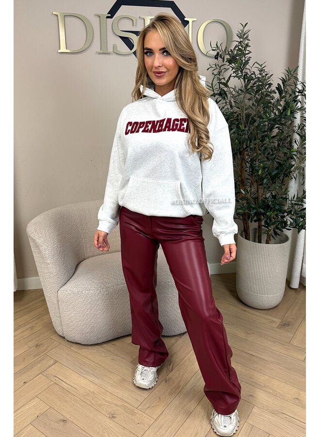 GREY - 'COPENHAGEN HOODIE' - PREMIUM QUALITY FLEECE INSIDE HOODIE