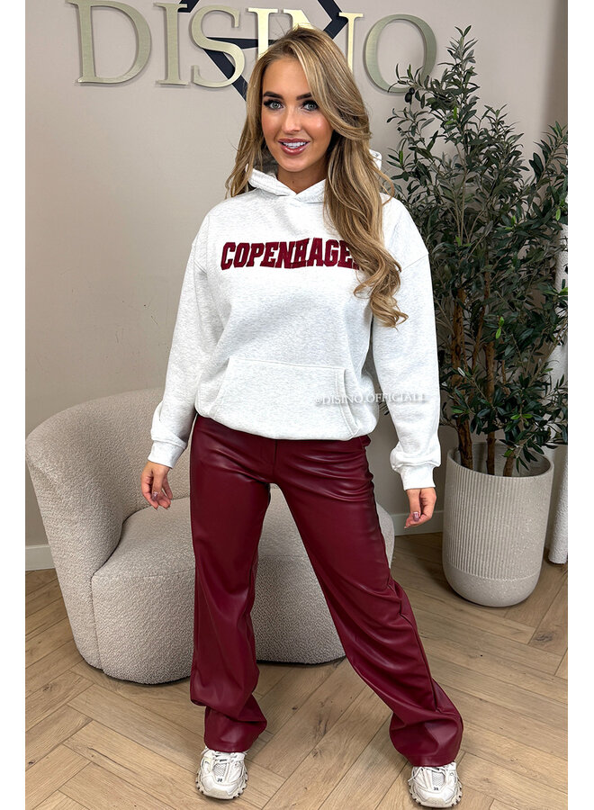 GREY - 'COPENHAGEN HOODIE' - PREMIUM QUALITY FLEECE INSIDE HOODIE