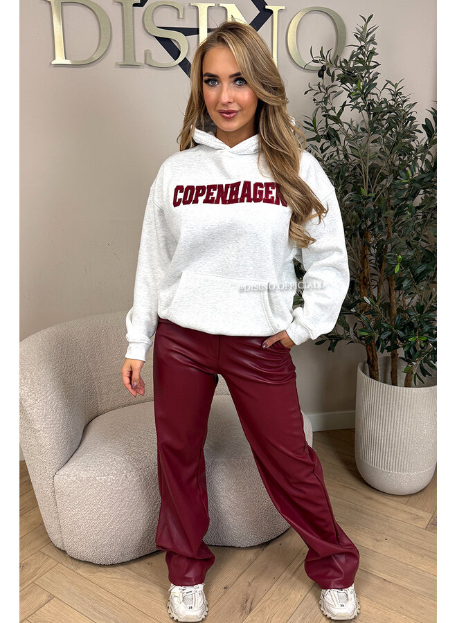 GREY - 'COPENHAGEN HOODIE' - PREMIUM QUALITY FLEECE INSIDE HOODIE