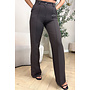 DARK CHOCO - 'KIANA PANTS' - PERFECT FIT HIGH WAIST STRAIGHT PANTALON