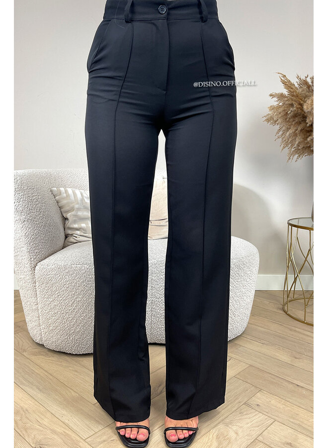 BLACK - 'KIANA PANTS' - PERFECT FIT HIGH WAIST STRAIGHT PANTALON