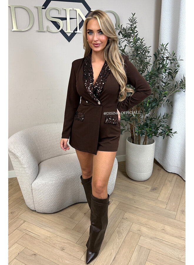 CHOCO - 'ROSA PLAYSUIT' - CLASSY SEQUIN PLAYSUIT