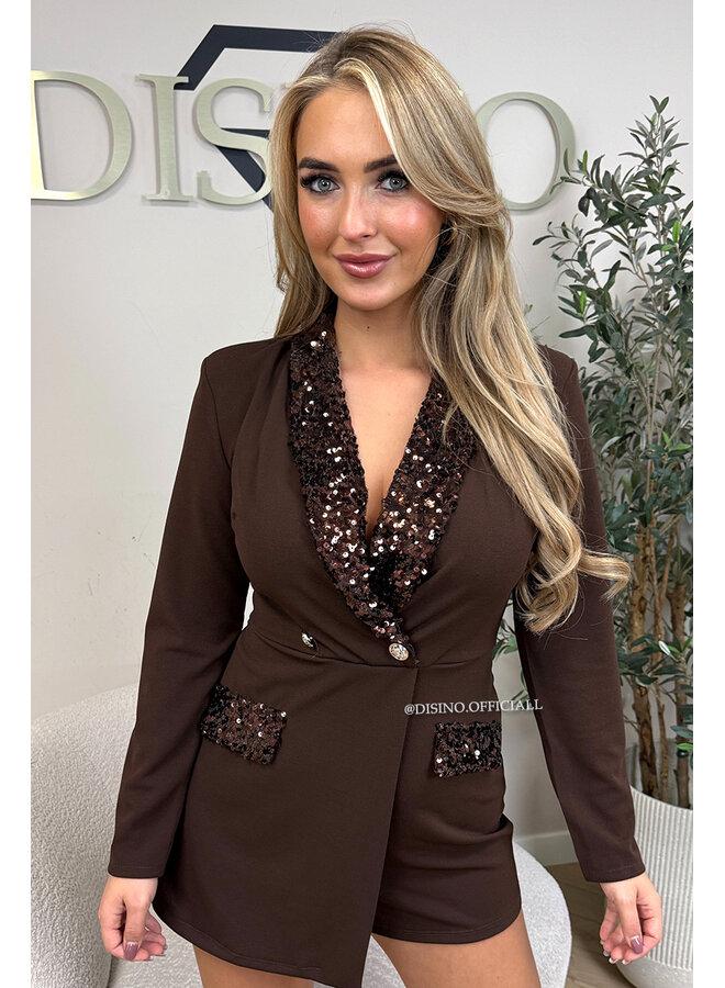 CHOCO - 'ROSA PLAYSUIT' - CLASSY SEQUIN PLAYSUIT