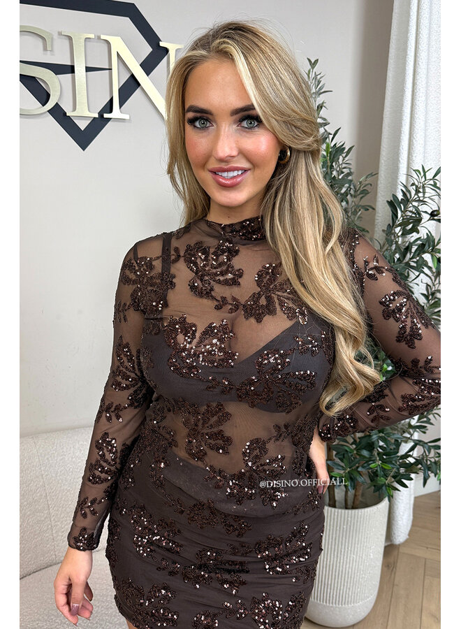 CHOCO - 'JULIA TOP' - SEQUIN ALL OVER LONG SLEEVE TOP