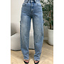 BLUE - 'LUMIÉRE JEANS' - STRETCH DIAMONDS ALL OVER BALLOON LEG JEANS