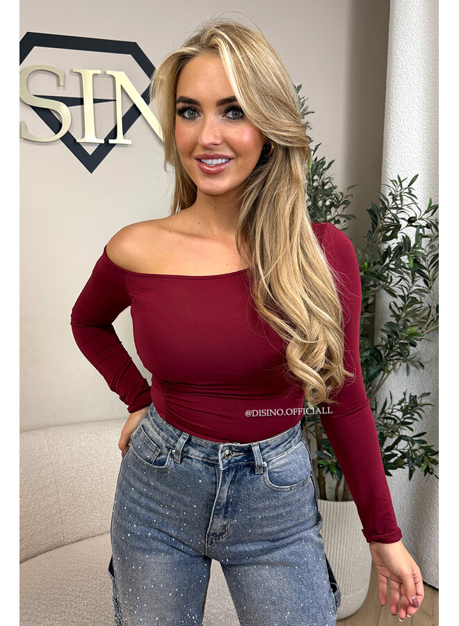 BORDEAUX - 'BELINDA BODY' - OPEN SHOULDER BODYSUIT
