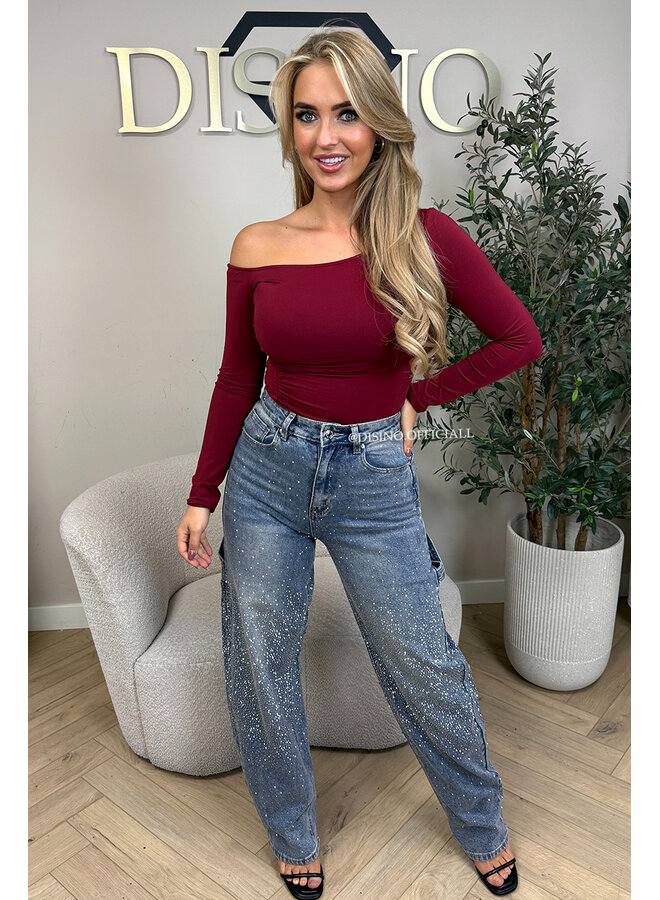 BORDEAUX - 'BELINDA BODY' - OPEN SHOULDER BODYSUIT