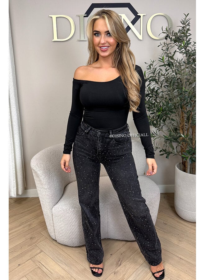 BLACK - 'BELINDA BODY' - OPEN SHOULDER BODYSUIT