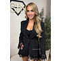 BLACK - 'ROZELLA BLAZER' - LACE DETAILS BLAZER DRESS