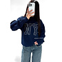 NAVY BLUE - 'NY STUDS SWEATER' - OVERSIZED KNITTED SWEATER