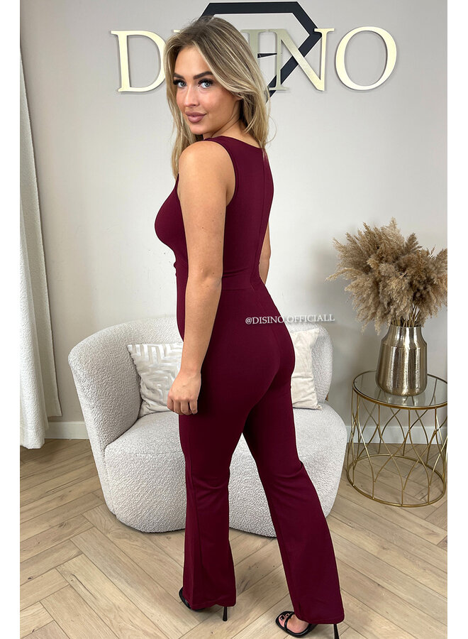 BORDEAUX - 'KHLOE JUMPSUIT' - VIRAL INSPIRED JUMPSUIT