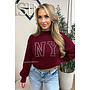 BORDEAUX - 'NY STUDS SWEATER' - OVERSIZED KNITTED SWEATER