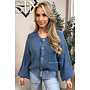 JEANS BLUE - 'FENNA CARDIGAN' - BALLOON SLEEVE KNITTED VEST