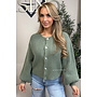 SAGE GREEN - 'FENNA CARDIGAN' - BALLOON SLEEVE KNITTED VEST