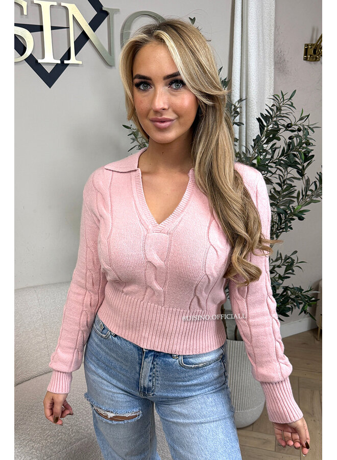 PINK - 'RIMA KNIT' - SOFT SNATCHED CABLE KNIT