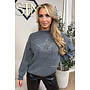 GREY - 'STAR STUDS SWEATER' - OVERSIZED KNITTED SWEATER