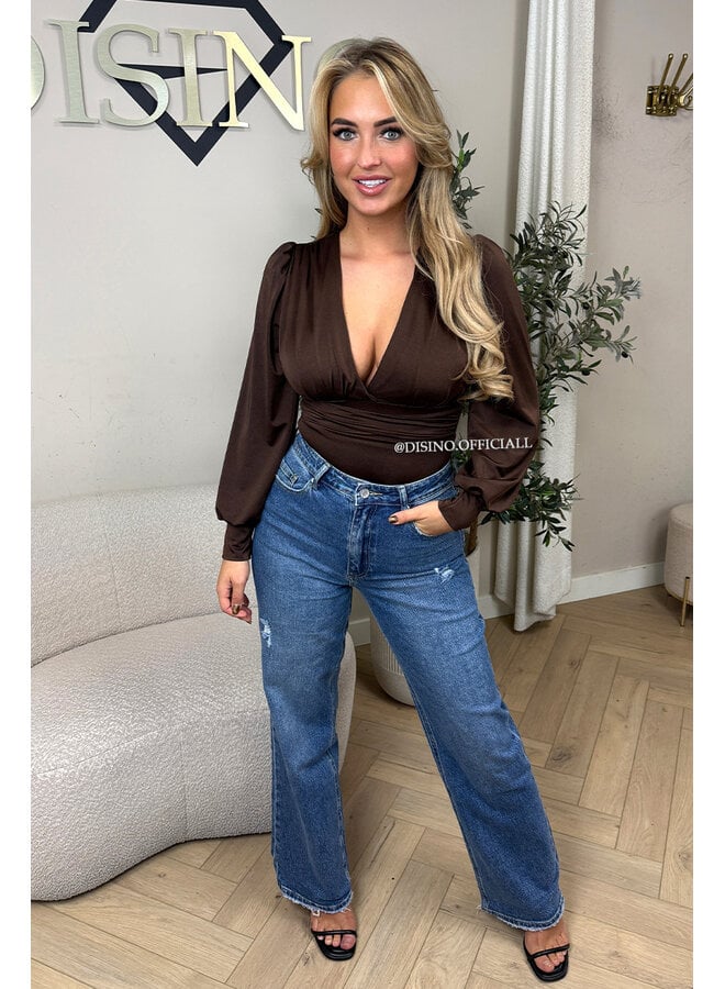 CHOCO - 'LIVIA BODY' - SILKY RUCHED STRETCH BODYSUIT