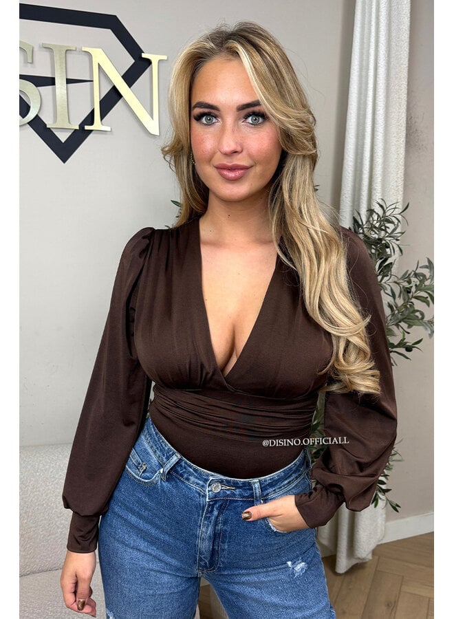 CHOCO - 'LIVIA BODY' - SILKY RUCHED STRETCH BODYSUIT